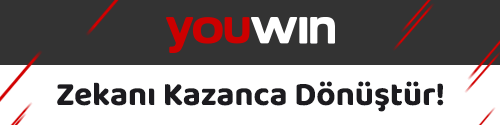 Siyah beyaz arka plan üzerinde Youwin logosu ve Zekanızı kazanca dönüştürün mesajı kırmızı çizgi detaylarıyla birlikte